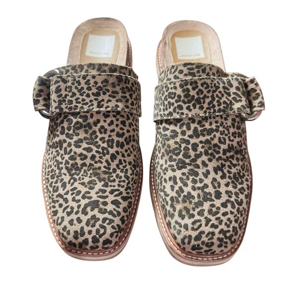 DOLCE VITA Women's Leopard Crochet Verna Wedge Slip On Leather Mules Size 8 NWOB - Picture 4 of 10